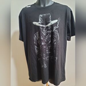 Graphic T-Shirt with Skeleton Cowboy